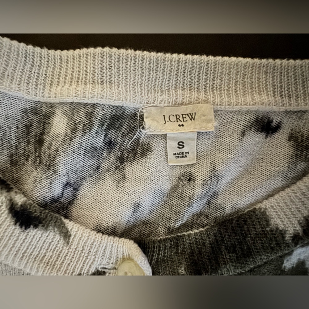 J. Crew Women's Black, hunter green and White Cardigan SMALL